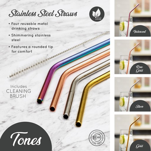 Metal Straws Reusable Colours