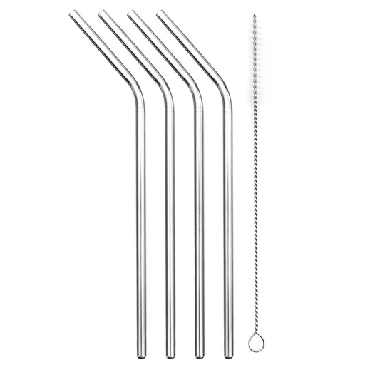 Metal Straws Reusable Silver