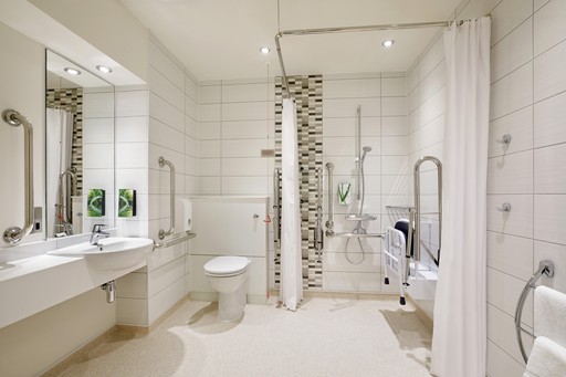 Premier Inn accessible bathroom wetroom