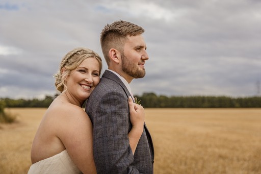 Bride and groom portrait Shustoke Barn Coleshill
