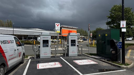 Dedicated InstaVolt EV charging bays at McDonald's Aintree.