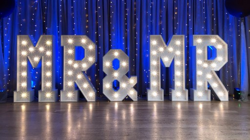 Mr & Mr Letter Hire for Your wedding 