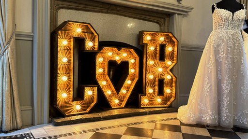 Your Initials From Light up Letter hire staffordsh