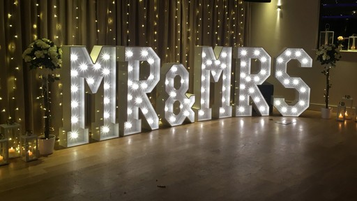 In White Large Mr & Mrs Letters 