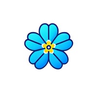 Primrose Decor flower logo blue