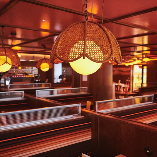 Brightside Honiton interior, retro lights