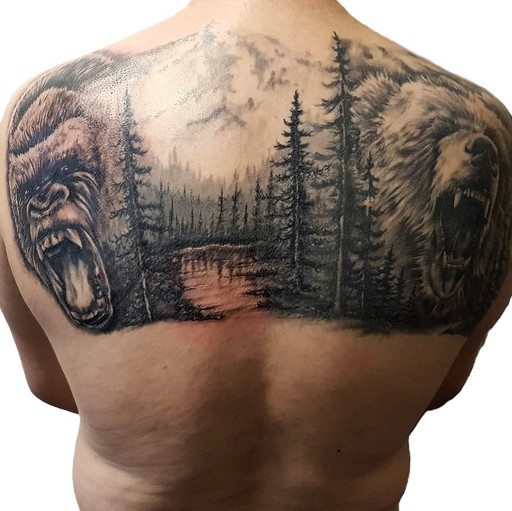 back men's tattoo