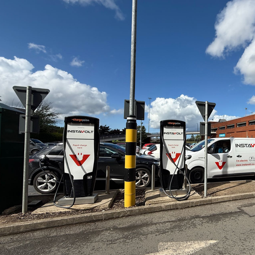 Reliable EV charging at Hill Street Shopping Centre, Middlesbrough, with InstaVolt's rapid units and dedicated parking bays.
