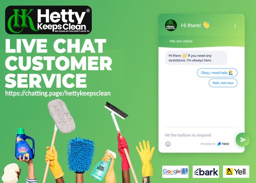 Live Chat Customer Service at Hetty Keeps Clean