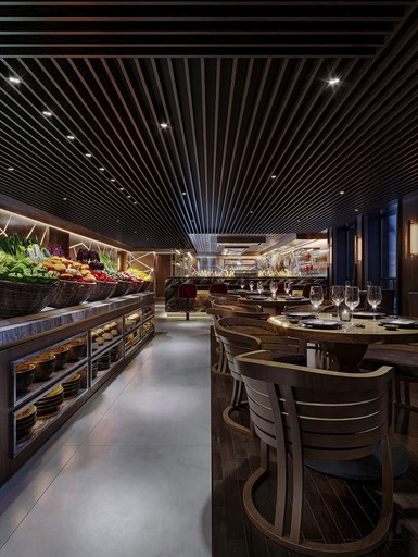 Restaurant interior design, timber ceiling, UK