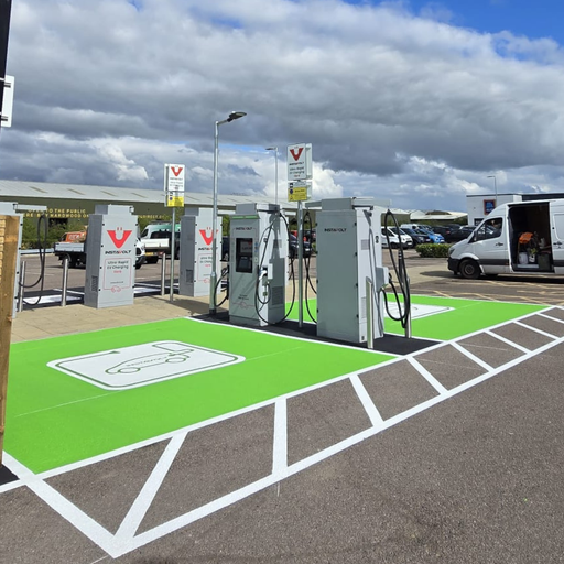 InstaVolt EV charging at Blackwater Retail Park, Maldon.