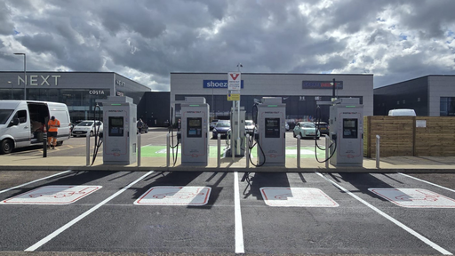 InstaVolt charging bays near Next and Costa Coffee in Maldon.