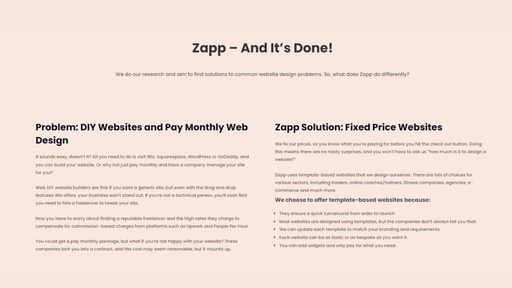 Zapp About Us Copywriting