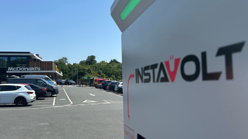 InstaVolt ultra rapid EV charging at McDonald's Leicester on Almond Road, conveniently located near the A5199, Morrisons, Leicester College and local amenities for a reliable charging stop.