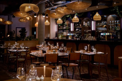 Dining tables and Bar counter at The Starman Cambridge, Eddington