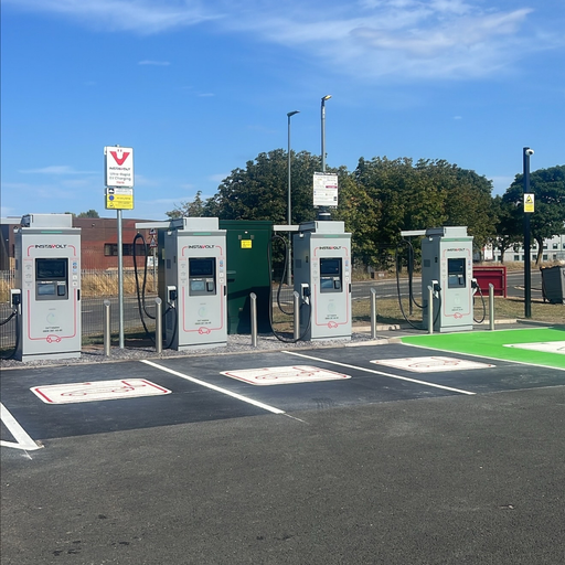 InstaVolt EV charging location on Cook Way in Peterlee, with dedicated charging bays and easy access from the A19.