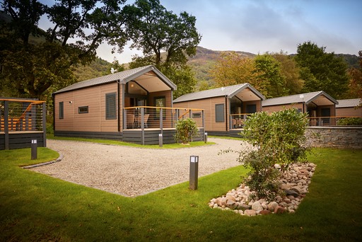 Exteriors of Forest Pods at Stratheck Holiday Park
