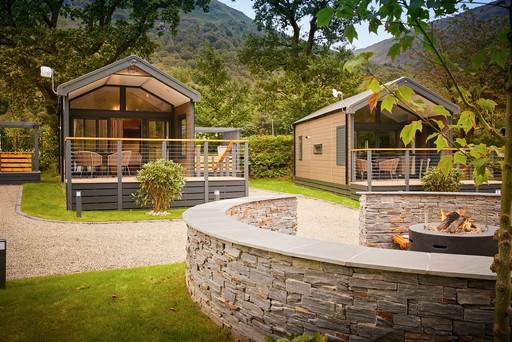 Exteriors of Forest Pods at Stratheck Holiday Park