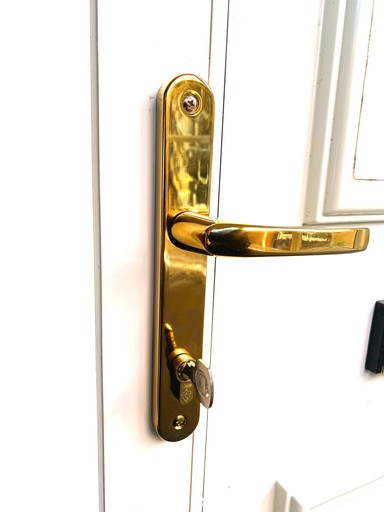 New Polished Brass Handles on uPVC Door