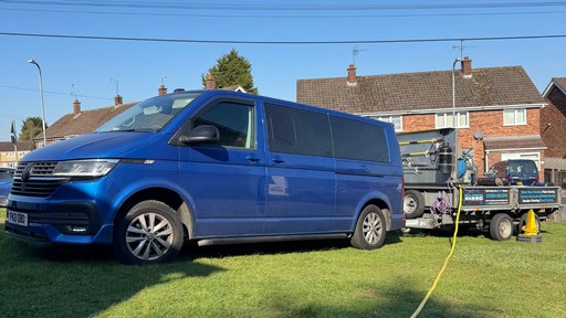royal pressure washing van and equipment on grass