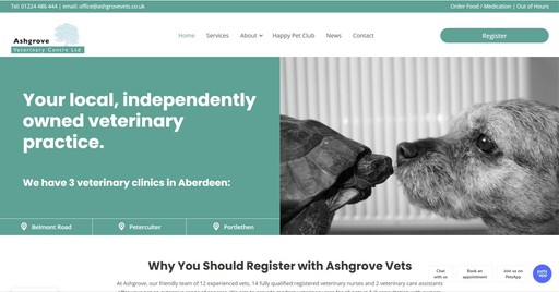 Veterinary website design and development