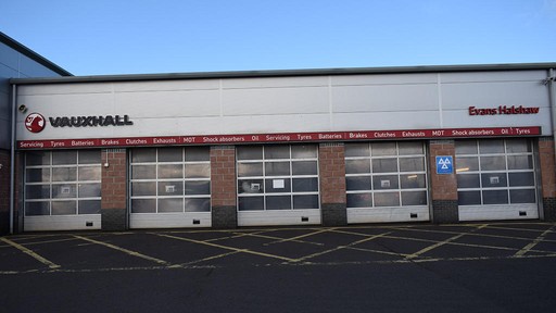 Outside Vauxhall Service Centre Kilmarnock