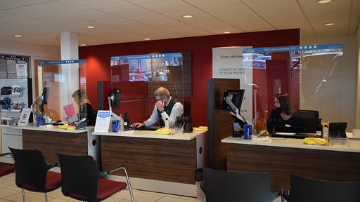 Reception inside Vauxhall Service Centre Kilmarnock