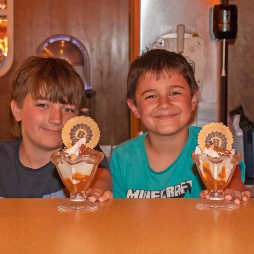 Young Brightside customers with Sunny Sundaes