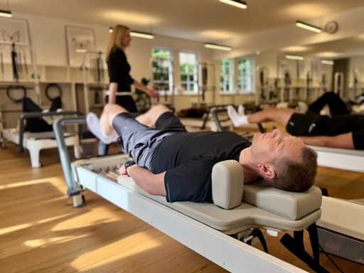 Male client on a Reformer, Edinburgh