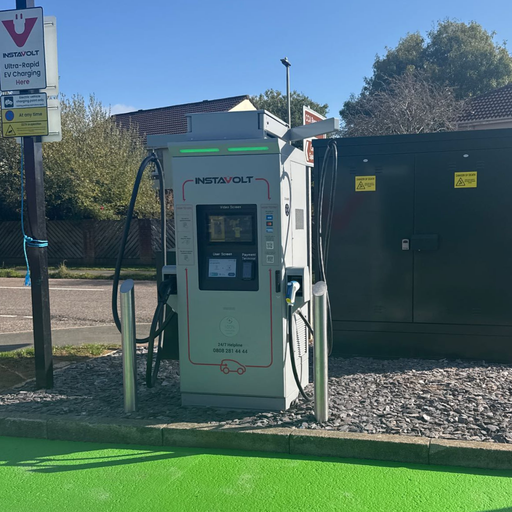 InstaVolt ultra-rapid EV charger at Culm Valley Leisure Centre car park, Cullompton.
