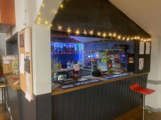 The fully stocked bar