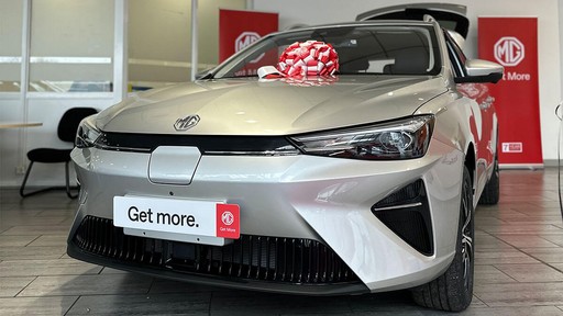 Silver MG5 EV Inside Evans Halshaw MG Grantham Dealership