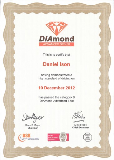 Diamond advanced driving test