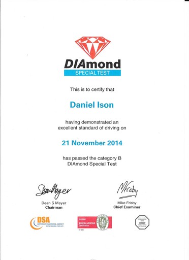 Diamond advanced driving test