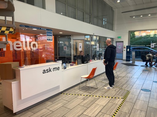 Reception area inside of the Ford Service Centre Rotherham