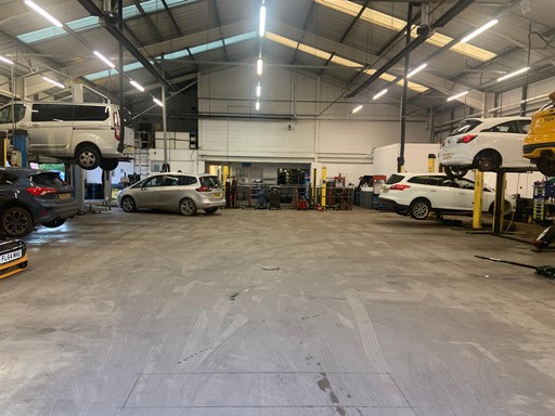 Workshop inside the Ford Service Centre Rotherham