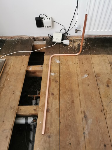 Radiator pipe relocation 