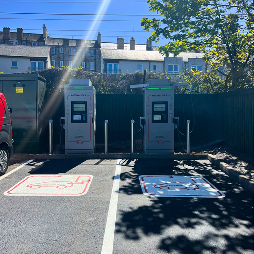 InstaVolt ultra rapid EV charging bays in Meadowbank, Edinburgh