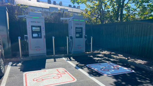 InstaVolt EV chargers with dedicated parking bays in Edinburgh