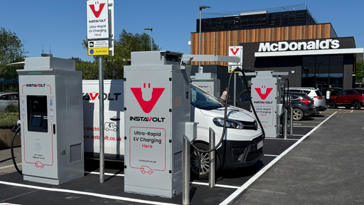 InstaVolt EV charging location at Parc Fforestfach Swansea with convenient access to McDonald’s and nearby amenities.