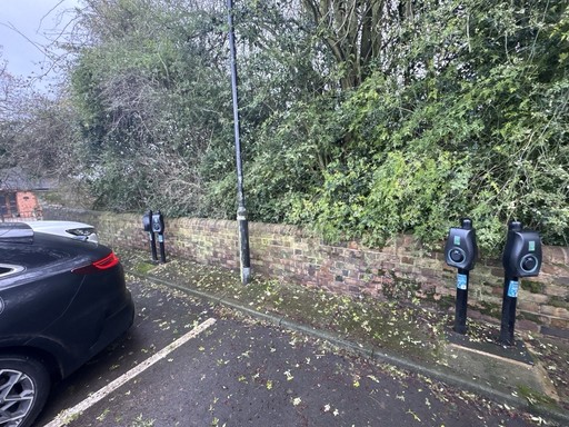 Image of the Connected Kerb charge points at Broseley Library Car Park