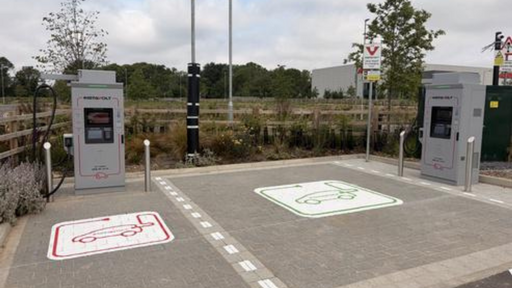 InstaVolt EV charging points on General Castle Way, conveniently located near the A14 in Bury St Edmunds.