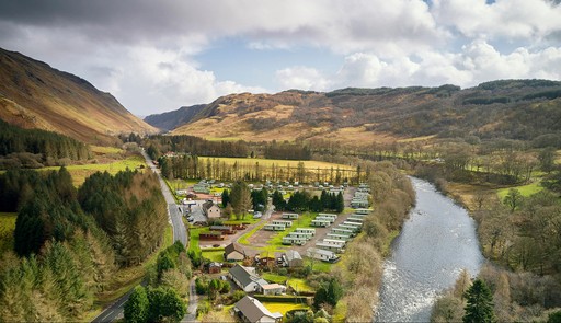 Aerial view of Loch Awe Holiday Park