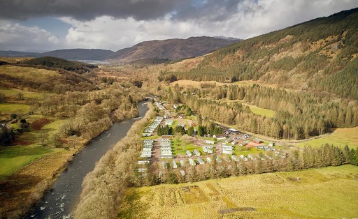 Aerial view of Loch Awe Holiday Park