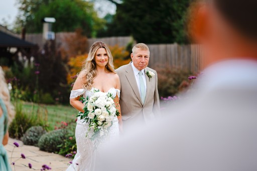 Seeing each other at the end of the aisle