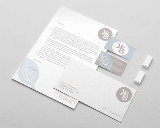 Mock up showing business branded stationery