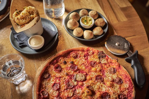 PizzaExpress American, Calamari, Dough Balls