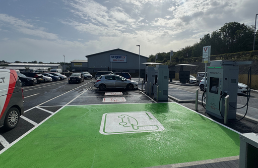 InstaVolt ultra rapid EV charging hub at McDonald's Helston on Clodgey Lane, featuring accessible charging bays and convenient access to the A394, Toolstation, Howdens, Premier Inn and nearby local amenities.