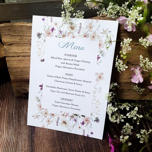 Wedding Table Menus