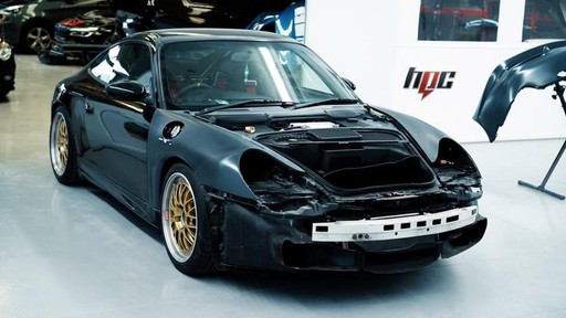 Complete vehicle restoration project showcase - Before and after transformation of collision-damaged cars through comprehensive body work and refinishing at High Performance Centre